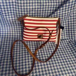Dooney & Bourke Red and White Striped Purse NWT